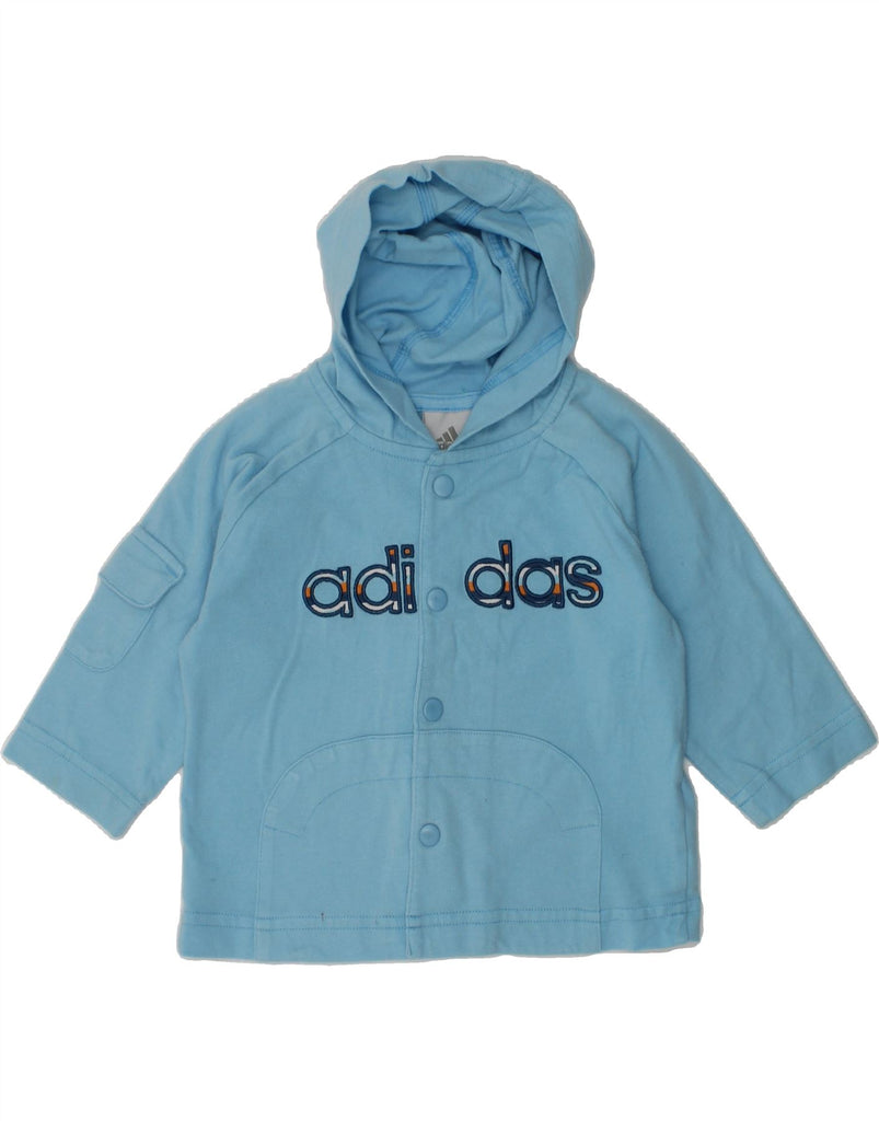 ADIDAS Baby Boys Graphic Hooded Tracksuit Top Jacket 6-9 Months Blue | Vintage Adidas | Thrift | Second-Hand Adidas | Used Clothing | Messina Hembry 