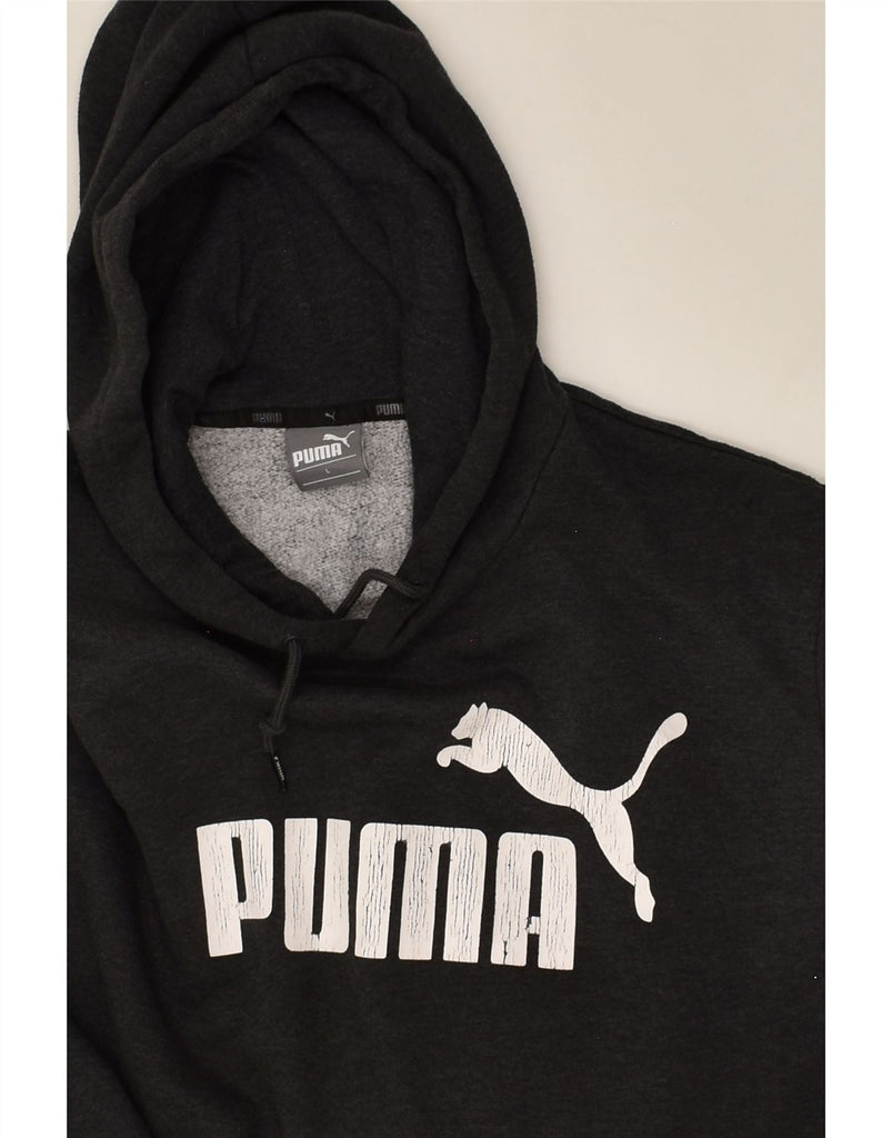 PUMA Mens Graphic Hoodie Jumper Large Grey Cotton | Vintage Puma | Thrift | Second-Hand Puma | Used Clothing | Messina Hembry 