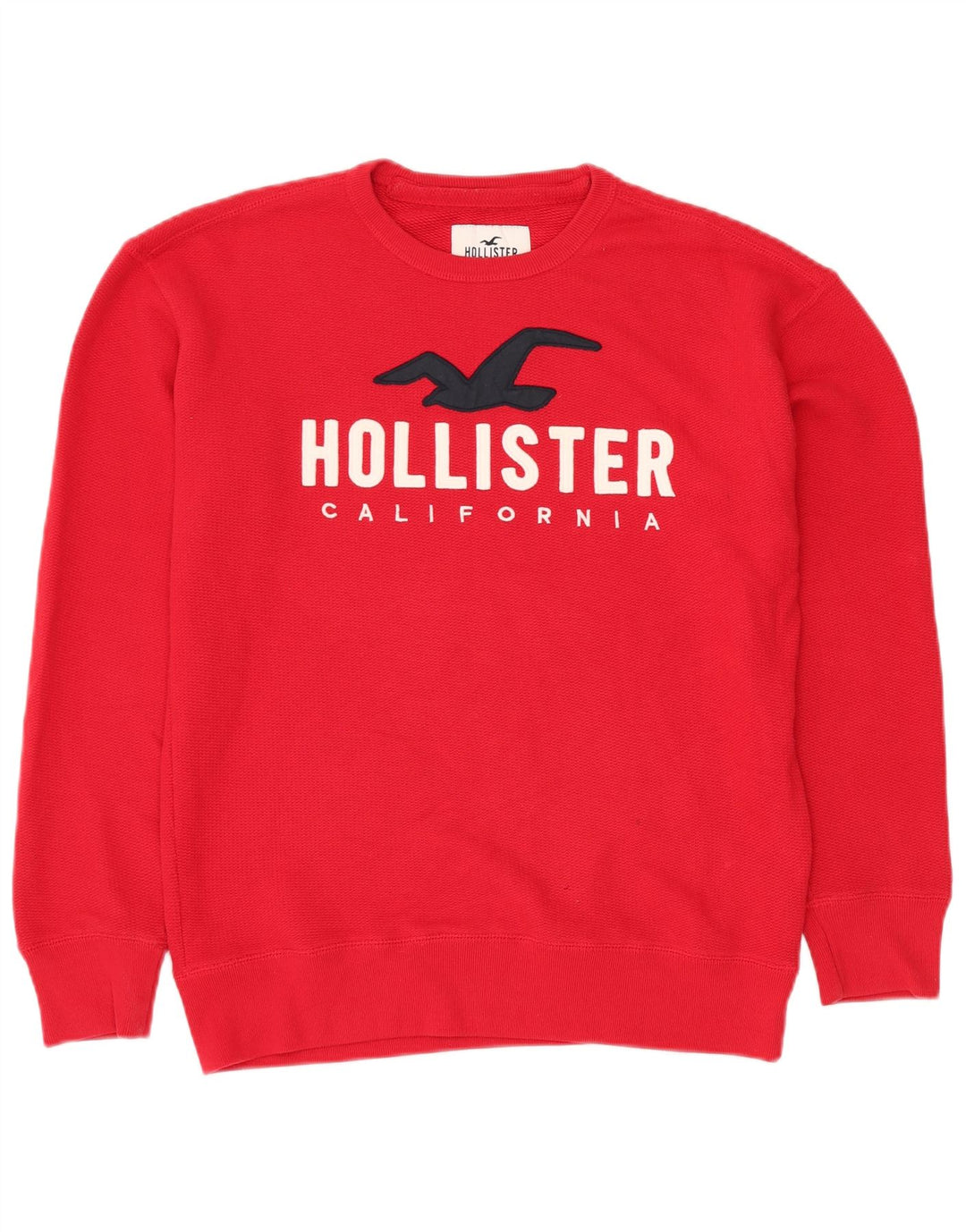 HOLLISTER Mens Graphic Sweatshirt Jumper Small Red Cotton