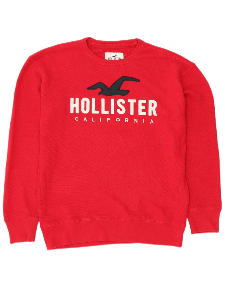 HOLLISTER Mens Graphic Sweatshirt Jumper Small Red Cotton