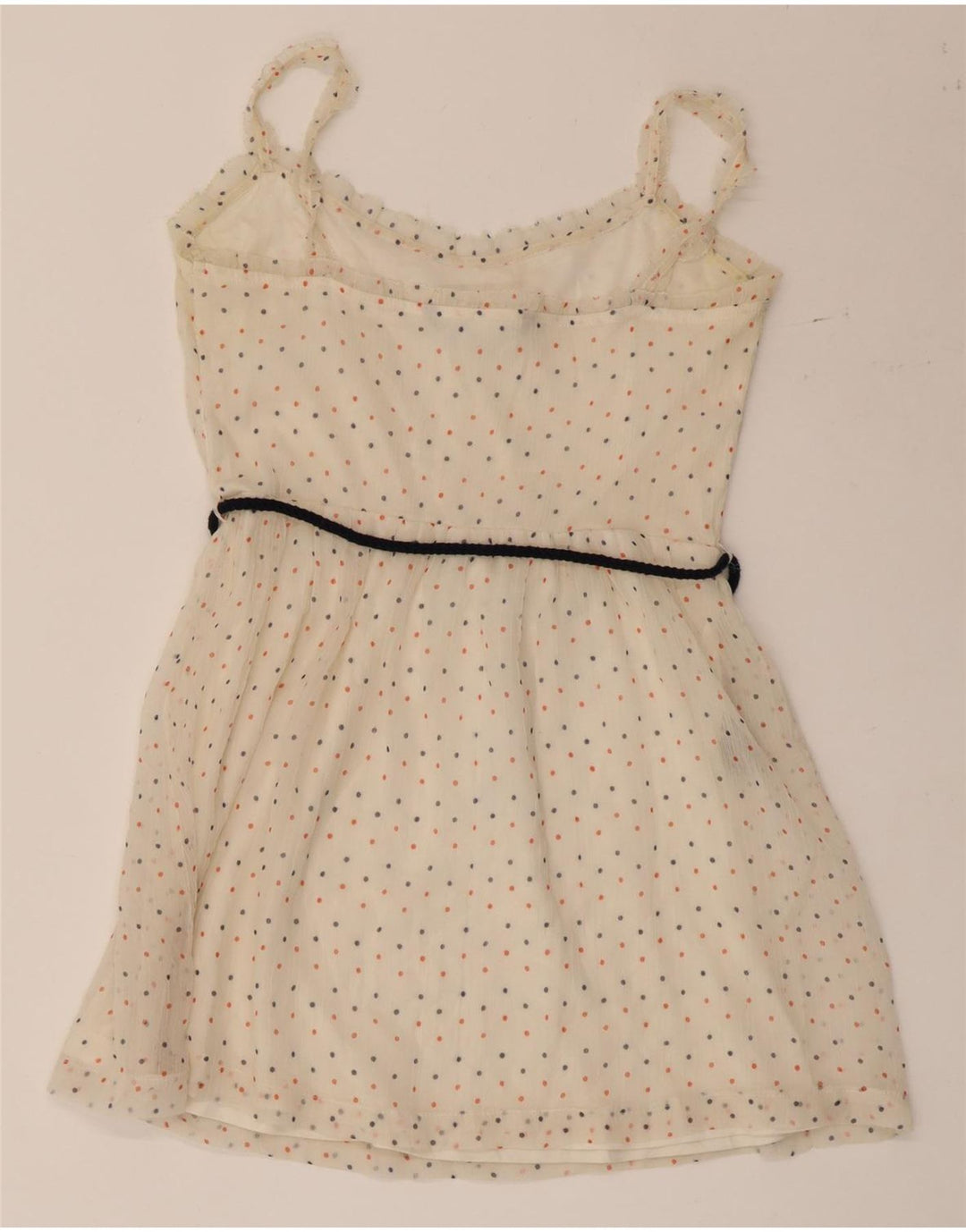 ZARA Womens Short Sundress UK 12 Medium Beige Spotted