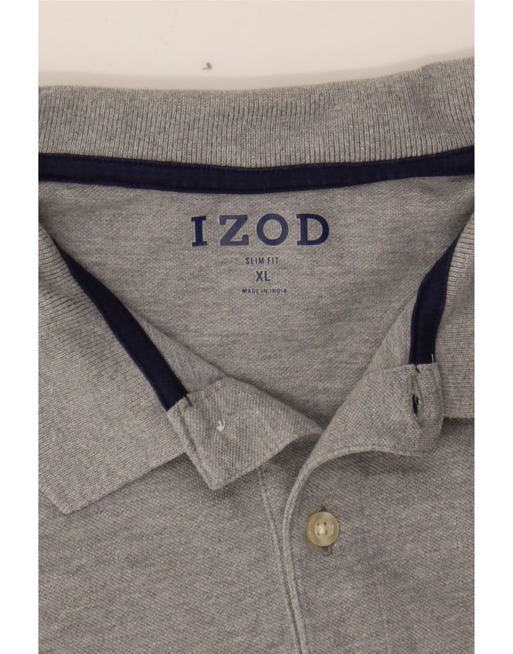 IZOD Mens Slim Fit Polo Shirt XL Grey Cotton Vintage Izod and Second-Hand Izod from Messina Hembry 