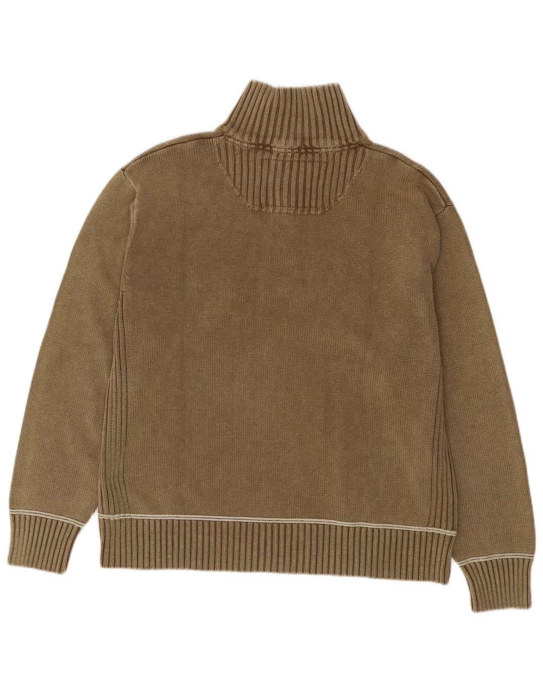 Camp David Mens Graphic Zip Neck Jumper Sweater 2XL Brown Cotton