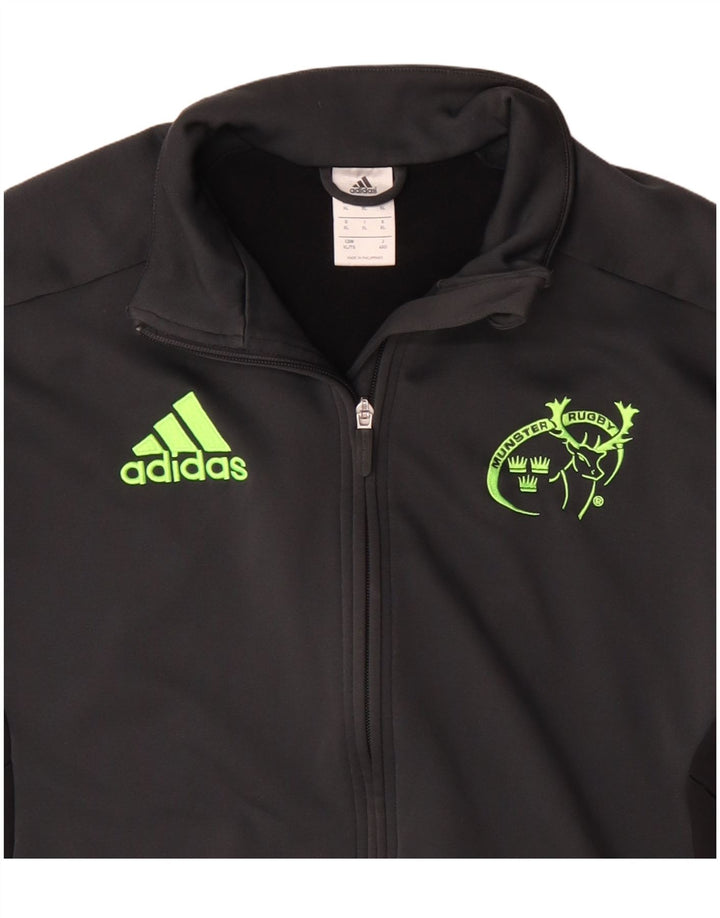 Adidas Mens Munster Rugby Tracksuit Top Jacket XL Black Polyester
