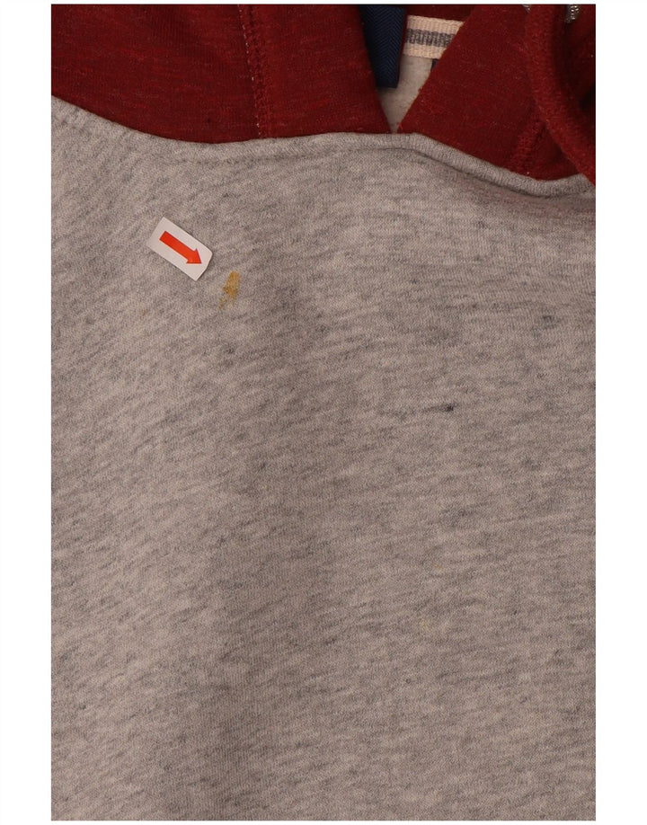 Superdry Mens Hoodie Jumper Large Grey Colourblock Cotton