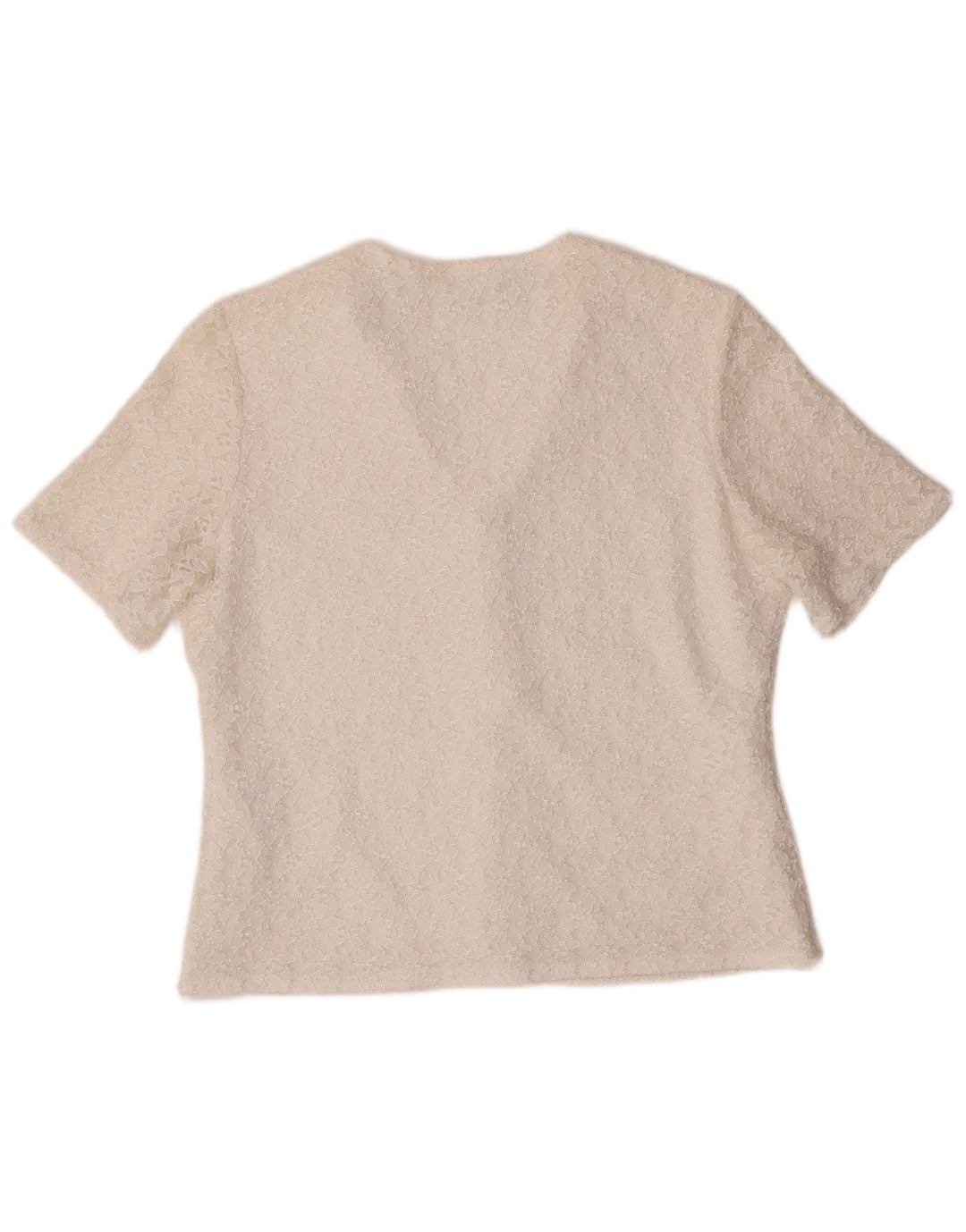 Vintage Womens Short Sleeve Shirt Blouse IT 42 Medium Off White Polyamide