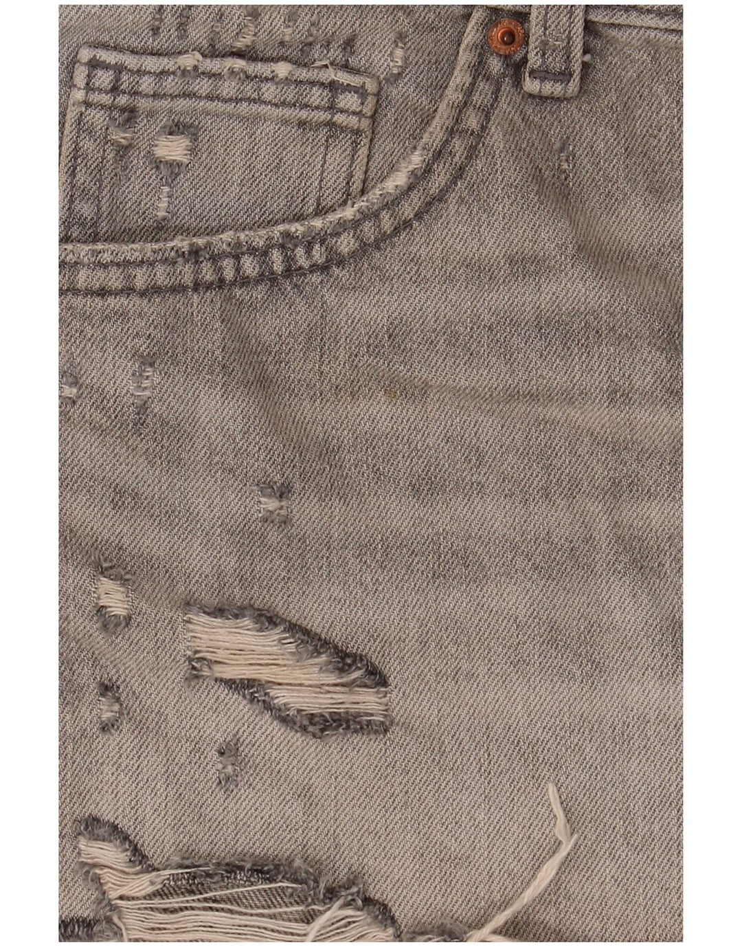 Zara Womens Denim Distressed Hot Pants  EU 40 Medium W30 Grey Cotton
