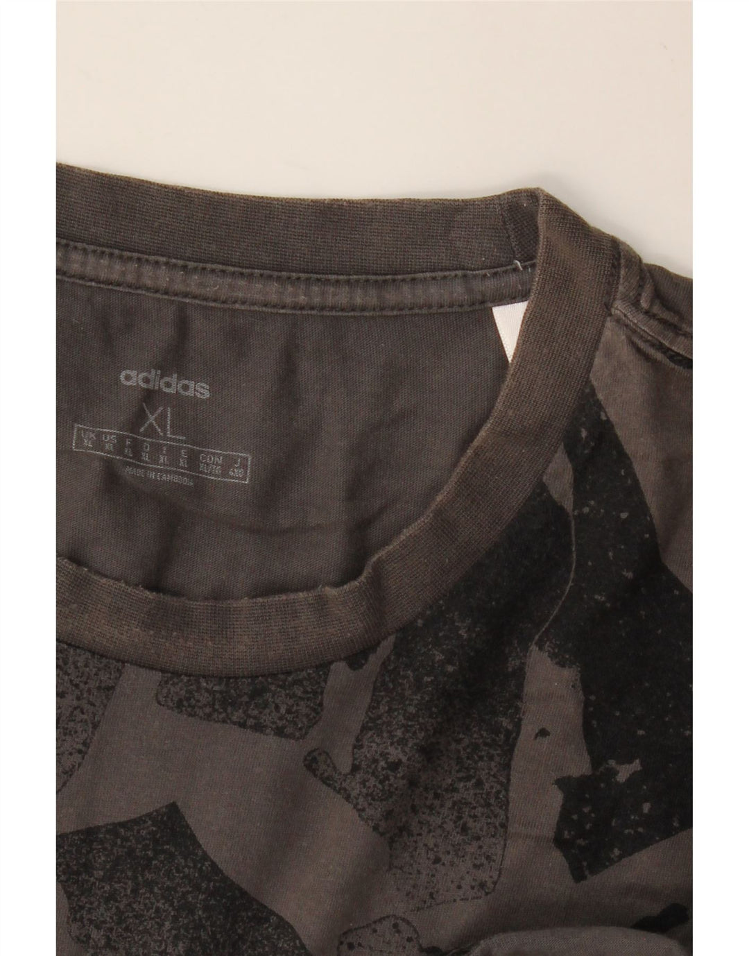 ADIDAS Mens Abstract Pattern T-Shirt Top XL Grey