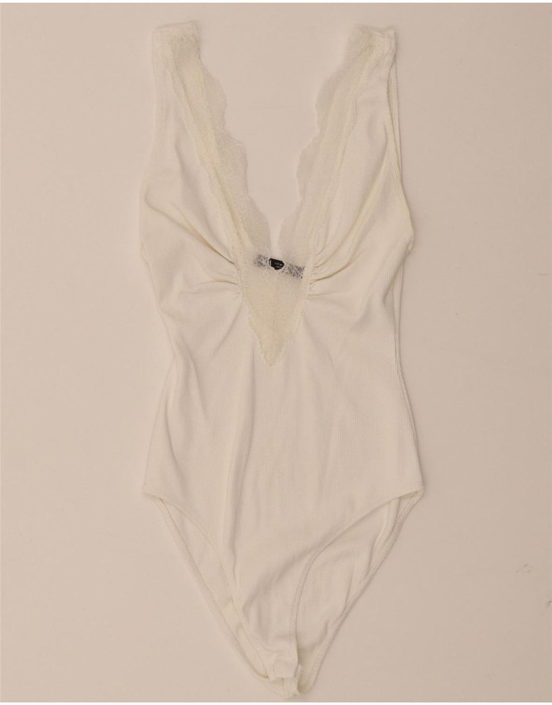 ZARA Womens Sleeveless Bodysuit UK 12 Medium White Vintage Zara and Second-Hand Zara from Messina Hembry 