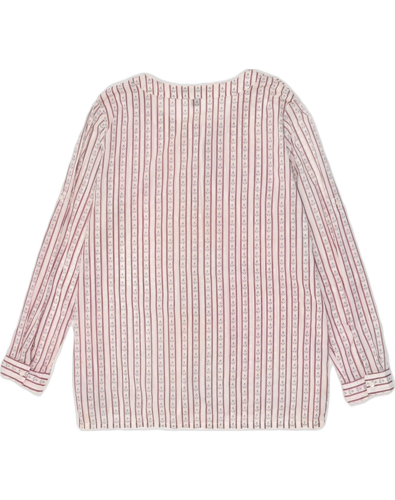 TOMMY HILFIGER Womens Tall Loose Fit Pullover Shirt UK 18 XL Pink Striped | Vintage Tommy Hilfiger | Thrift | Second-Hand Tommy Hilfiger | Used Clothing | Messina Hembry 