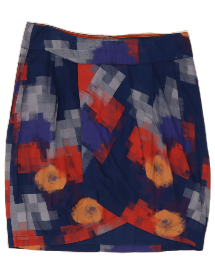 FAT FACE Womens Bubble Skirt UK 12 Medium W30 Navy Blue Geometric Cotton Vintage Fat Face and Second-Hand Fat Face from Messina Hembry 