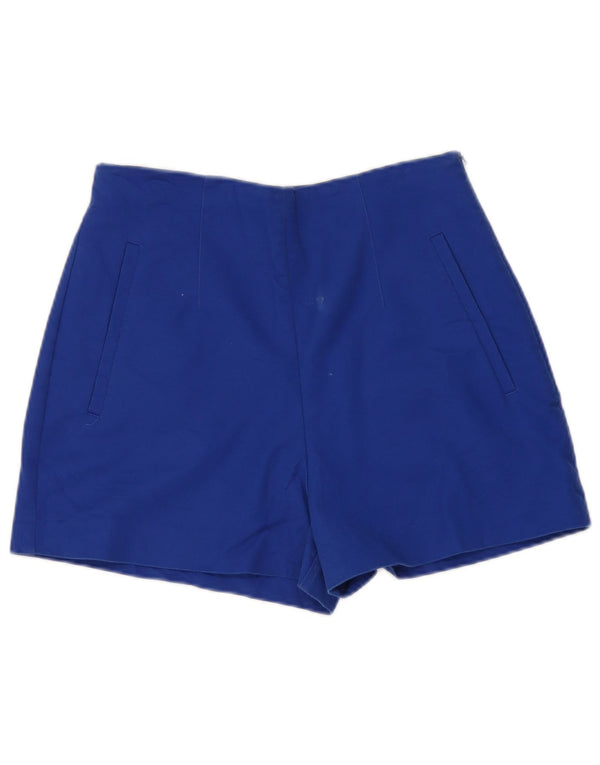 Zara Womens High Waist Casual Shorts Medium W28 Blue Cotton