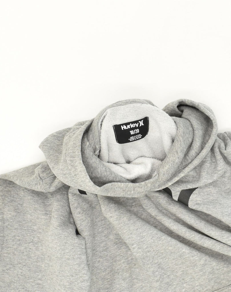 HURLEY Boys Graphic Hoodie Jumper 15-16 Years Grey Cotton | Vintage Hurley | Thrift | Second-Hand Hurley | Used Clothing | Messina Hembry 