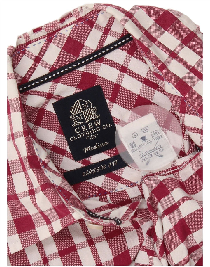 Crew Clothing Mens Classic Fit Shirt Medium Burgundy Check Cotton