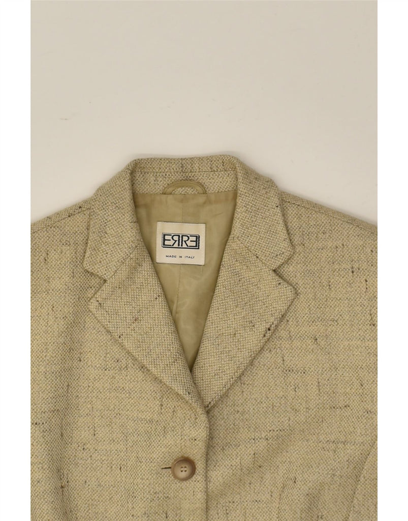 ERRE Womens 4 Button Blazer Jacket IT 44 Medium Beige Wool | Vintage Erre | Thrift | Second-Hand Erre | Used Clothing | Messina Hembry 