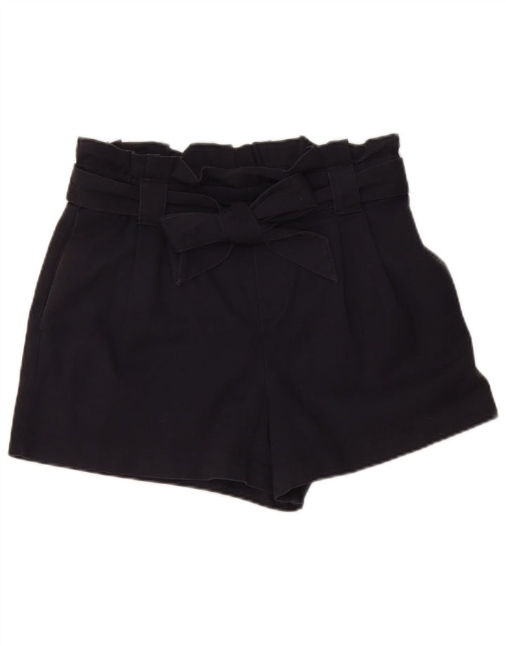 Zara Womens High Waist Chino Shorts Medium W28  Navy Blue
