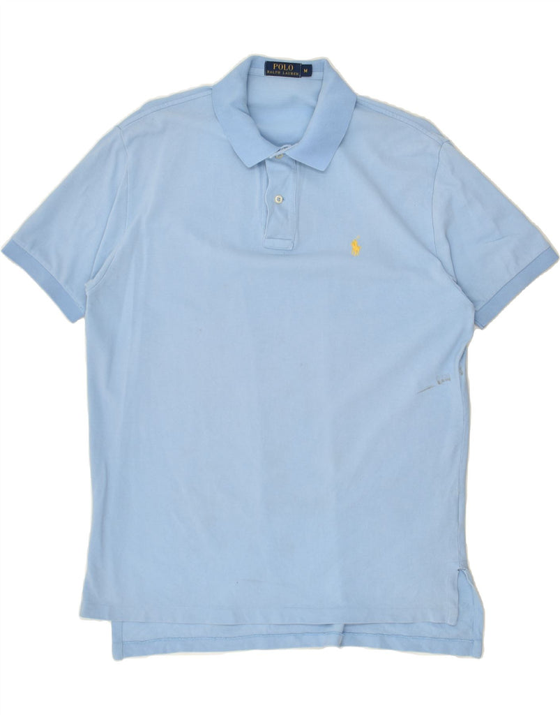 POLO RALPH LAUREN Mens Polo Shirt Medium Blue Cotton Vintage Polo Ralph Lauren and Second-Hand Polo Ralph Lauren from Messina Hembry 