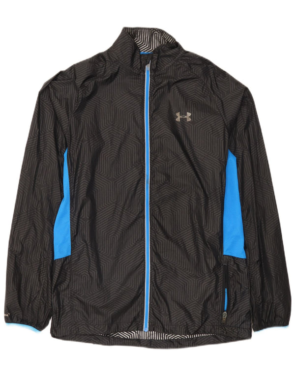 Under Armour Mens Rain Jacket UK 38 Medium Black Colourblock Nylon