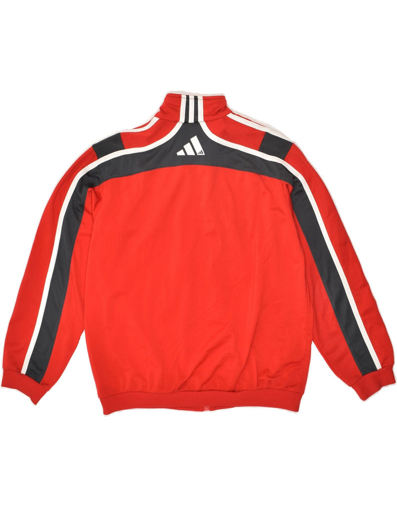 ADIDAS Boys Tracksuit Top Jacket 11-12 Years Red Colourblock Polyester | Vintage Adidas | Thrift | Second-Hand Adidas | Used Clothing | Messina Hembry 