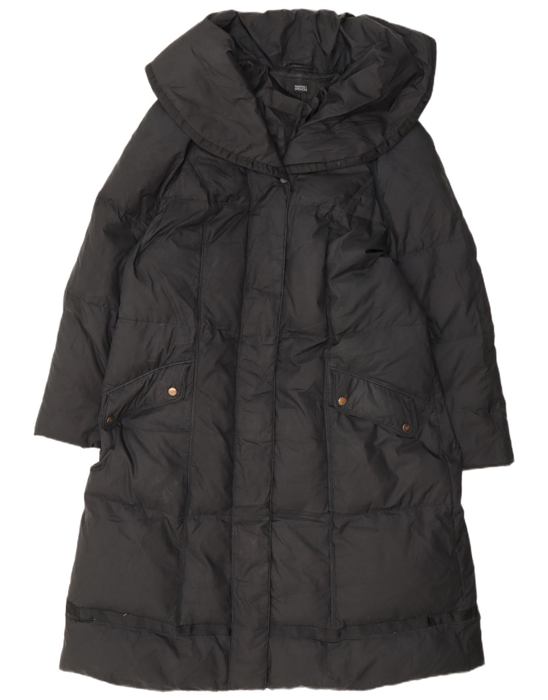 Marks & Spencer Womens Padded Coat UK 22 3XL Black Polyester