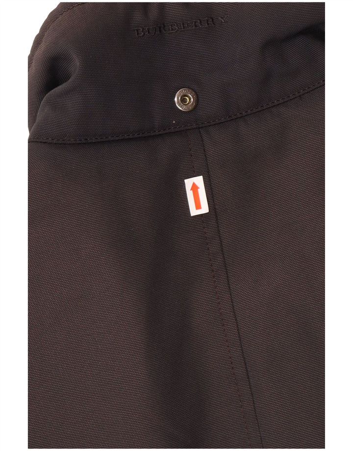 BURBERRY Mens Overcoat UK 40 Large Black Polyamide Classic