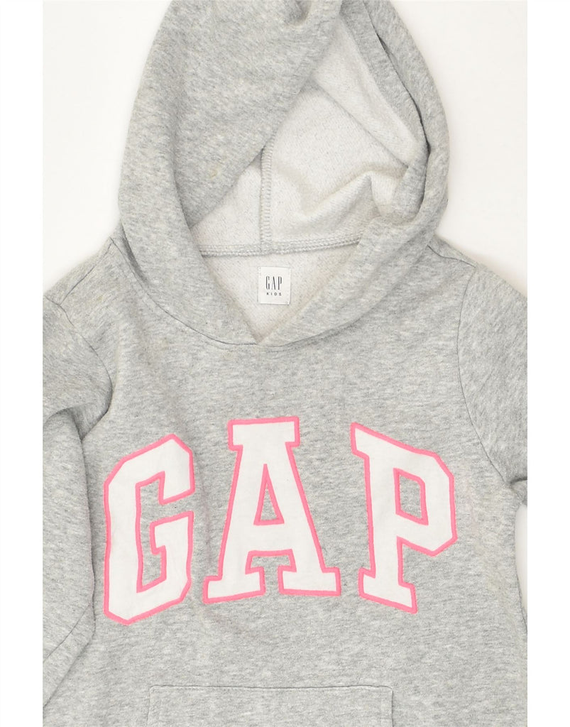 GAP Girls Graphic Hoodie Jumper 8-9 Years Medium Grey Cotton | Vintage Gap | Thrift | Second-Hand Gap | Used Clothing | Messina Hembry 