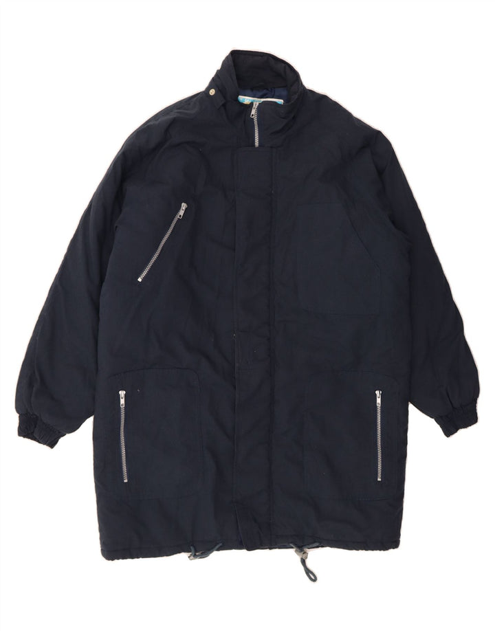 EARTHBOUND Mens Windbreaker Coat UK 38 Medium Navy Blue Nylon Vintage Earthbound and Second-Hand Earthbound from Messina Hembry 