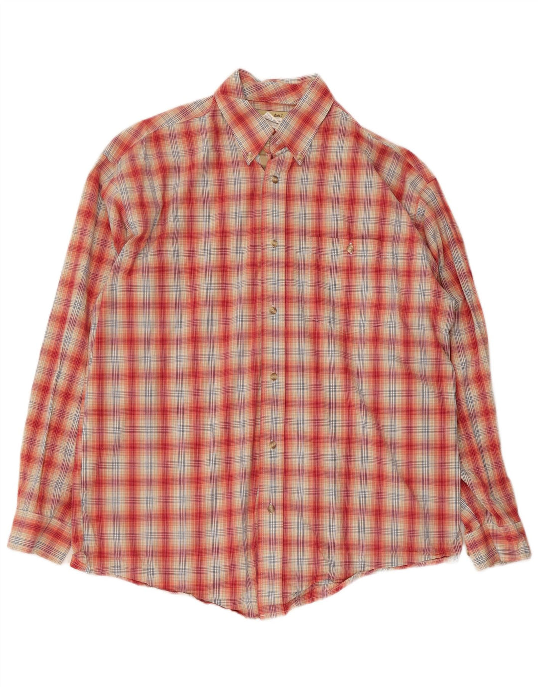 Wrangler Mens Shirt Large Red Check Cotton