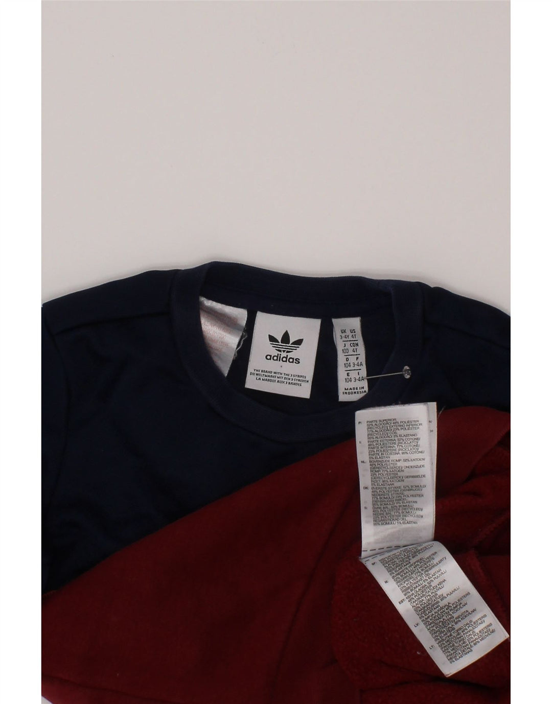 ADIDAS Boys Graphic Sweatshirt Jumper 3-4 Years Maroon Colourblock Cotton