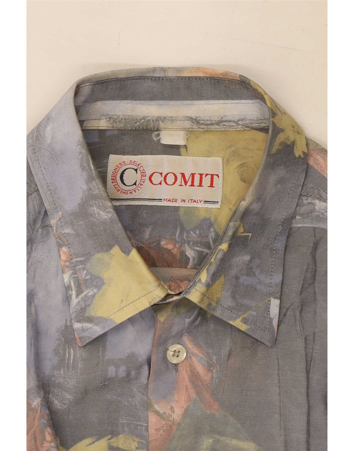 Comint Mens Shirt Medium Grey Floral