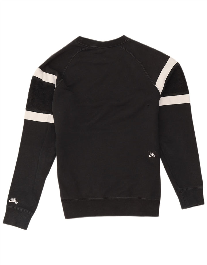 Nike Mens Sweatshirt Jumper Small Black Colourblock Cotton