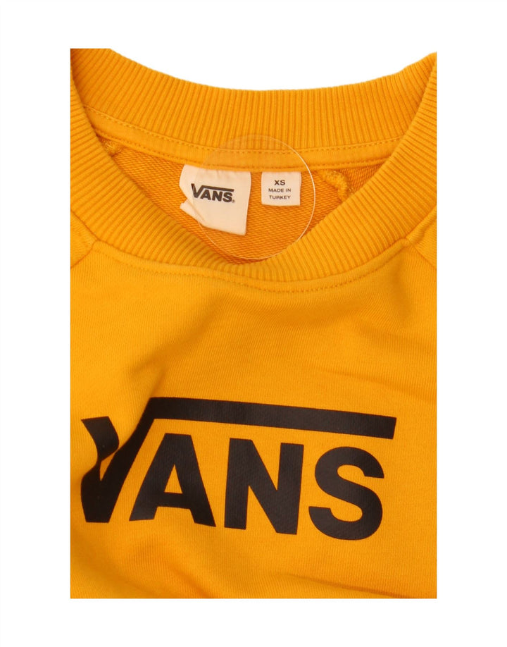 Vans Womens Crop Graphic Oversized Sweatshirt Jumper UK 6 XS Yellow