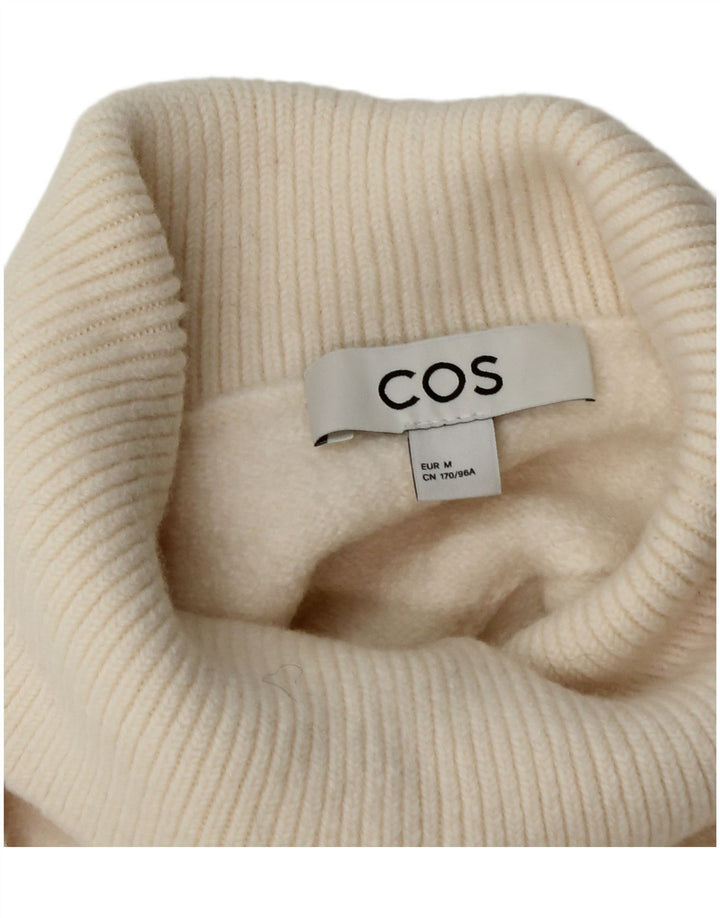 Cos Womens Oversized Roll Neck Jumper Sweater UK 14 Medium White Wool