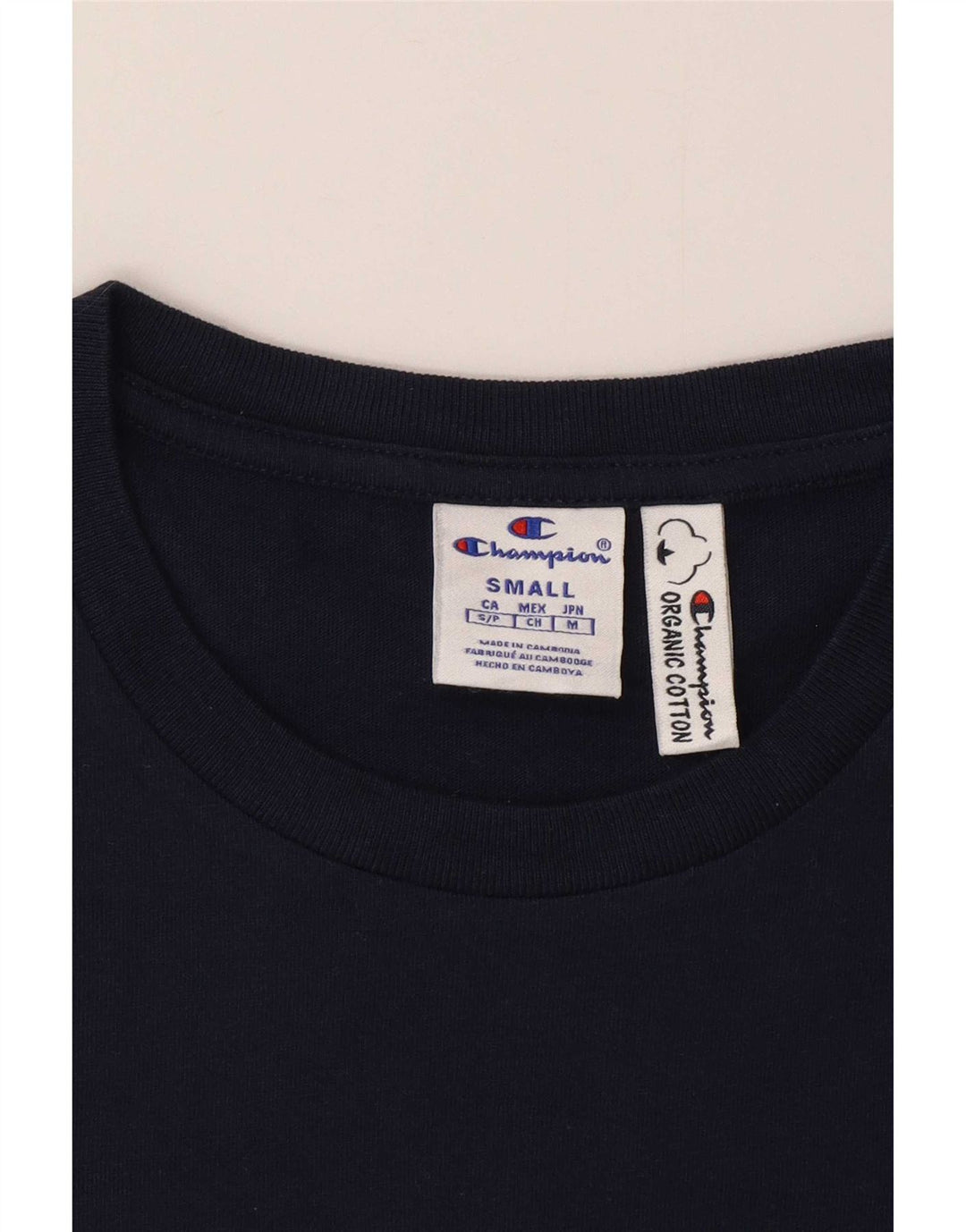 Champion Mens Graphic T-Shirt Top Small Navy Blue Cotton