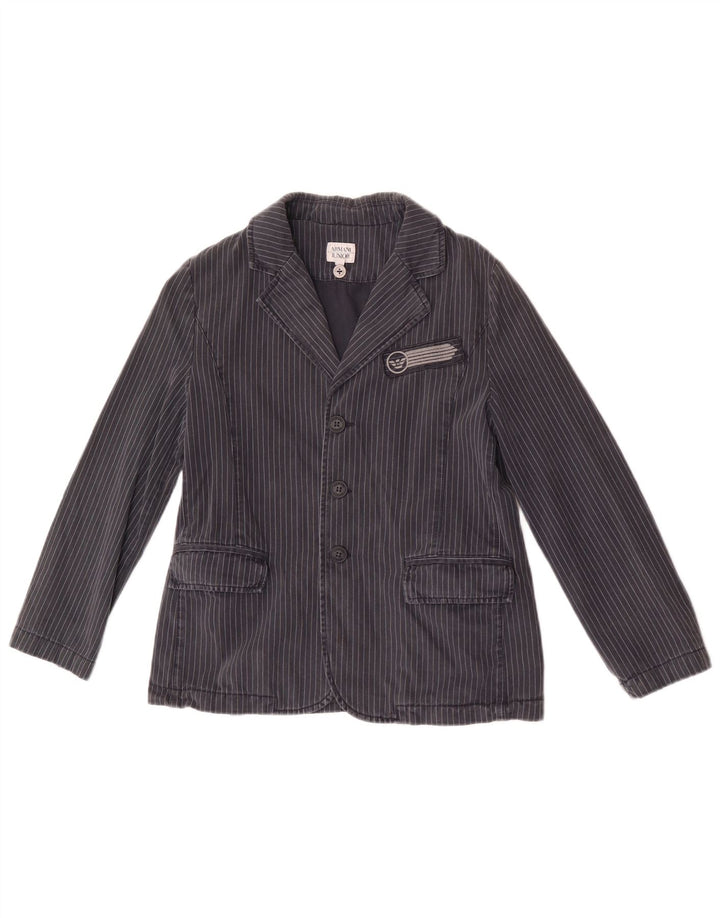 Armani Junior Boys 3 Button Blazer Jacket 9-10 Years Navy Blue Striped