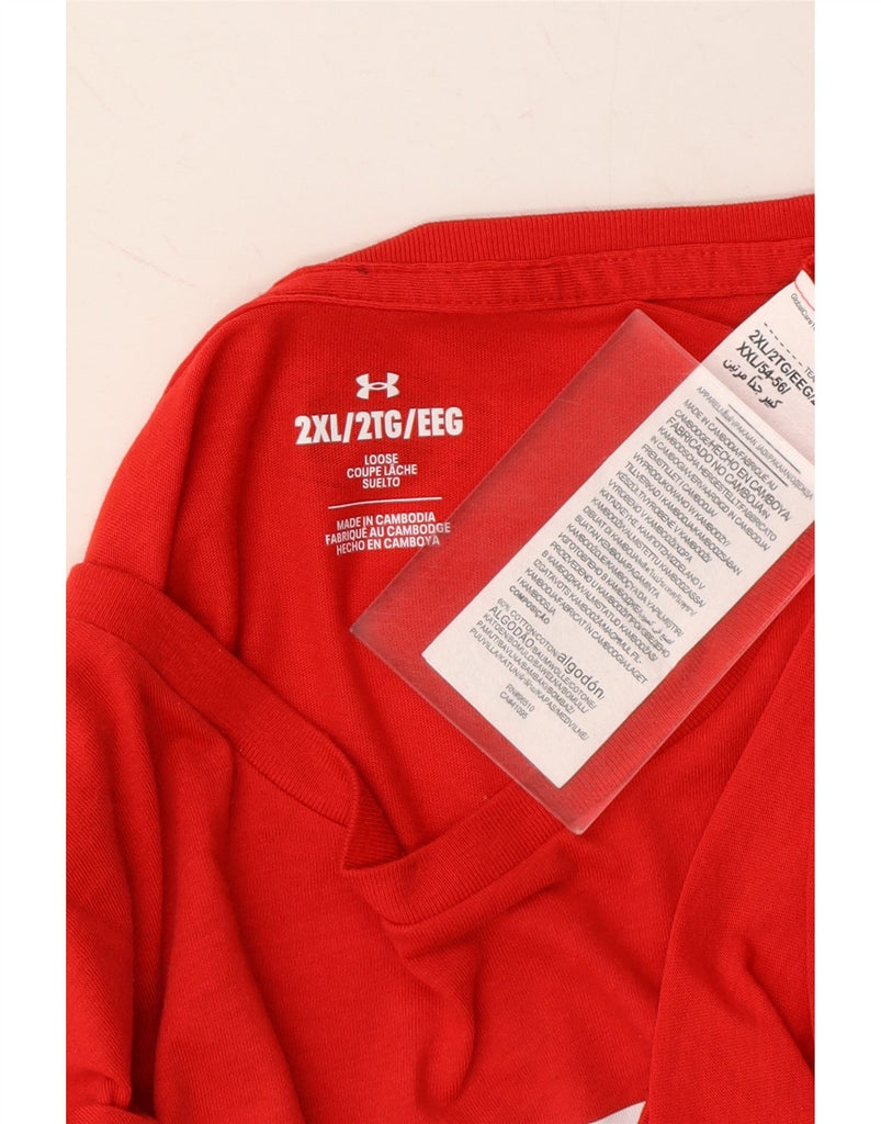 UNDER ARMOUR Mens Graphic T-Shirt Top 2XL Red Cotton Vintage Under Armour and Second-Hand Under Armour from Messina Hembry 