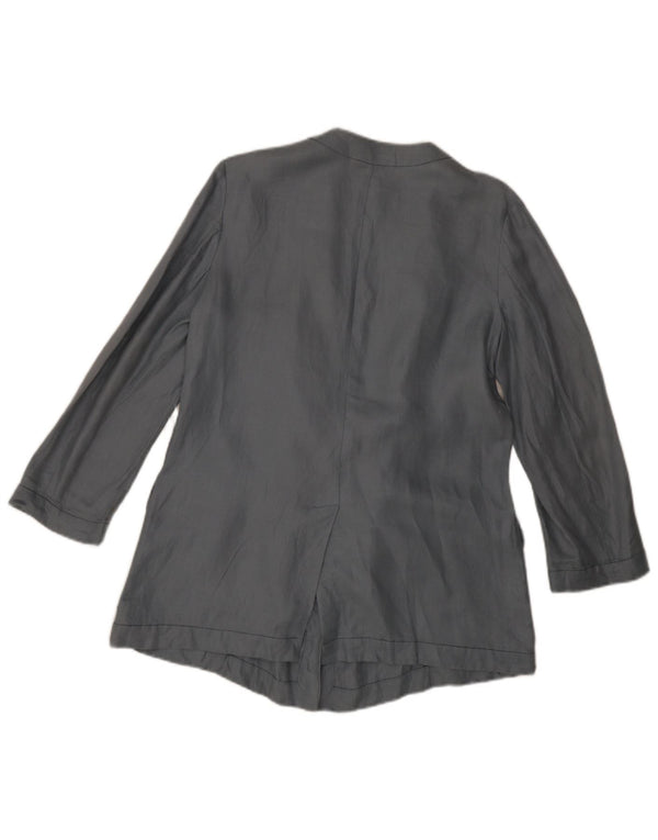 Emporio Armani Womens Blazer Jacket IT 42 Medium Blue Linen