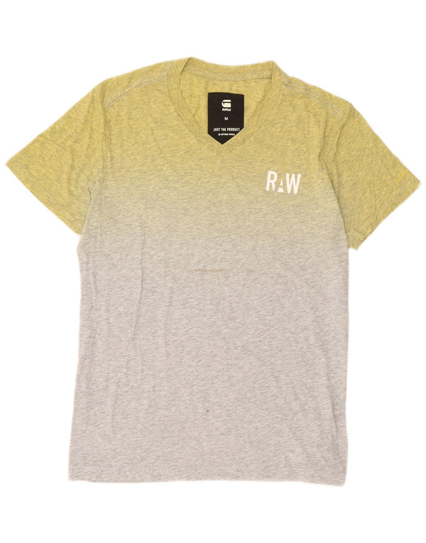 G-Star Mens T-Shirt Top Medium Yellow Cotton
