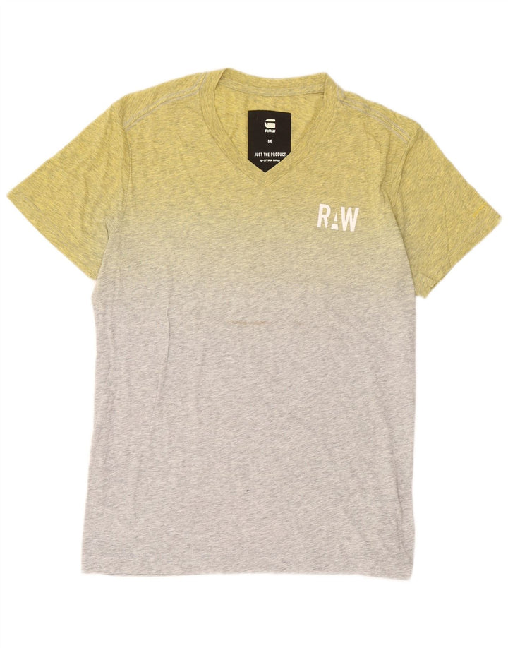 G-Star Mens T-Shirt Top Medium Yellow Cotton