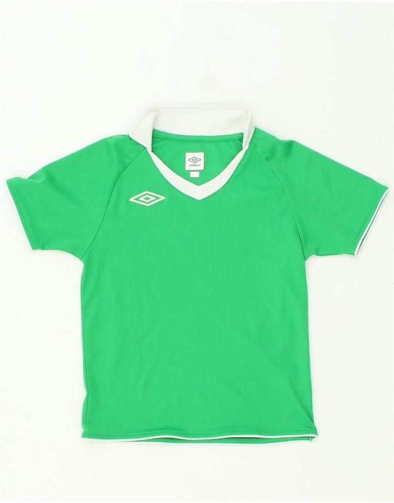 UMBRO Boys Polo Shirt 5-6 Years Green Polyester Vintage Umbro and Second-Hand Umbro from Messina Hembry 