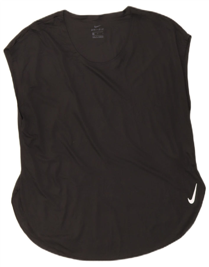 Nike Womens Dri Fit T-Shirt Top UK 16 Large Black Polyester