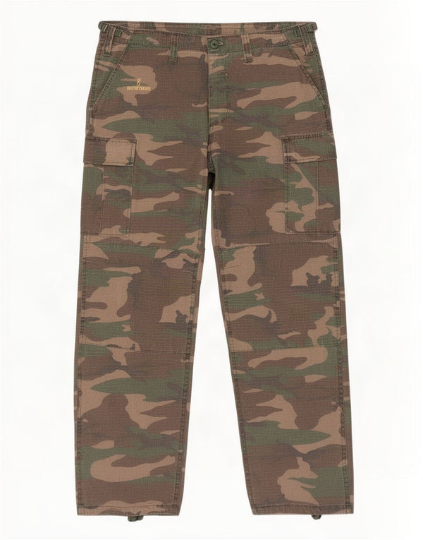 Vintage Mens Regular Cargo Trousers Large W38 L32 Brown Camouflage Cotton