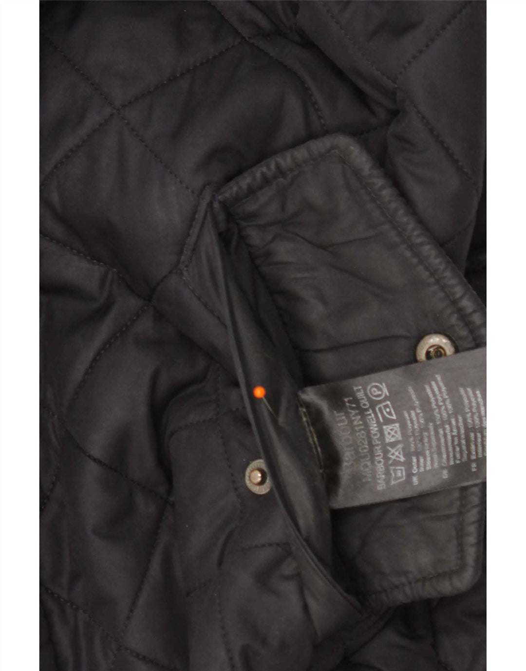 Barbour Mens Quilted Jacket UK 36 Small Navy Blue Polyester