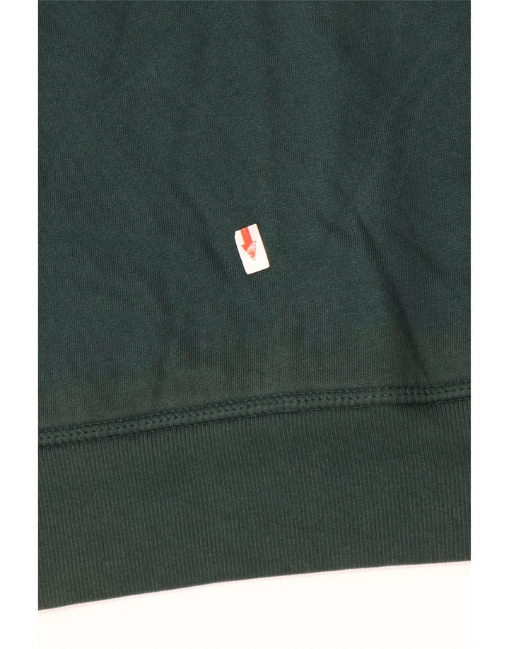 Jack & Jones Mens Graphic Hoodie Jumper Medium Green Cotton