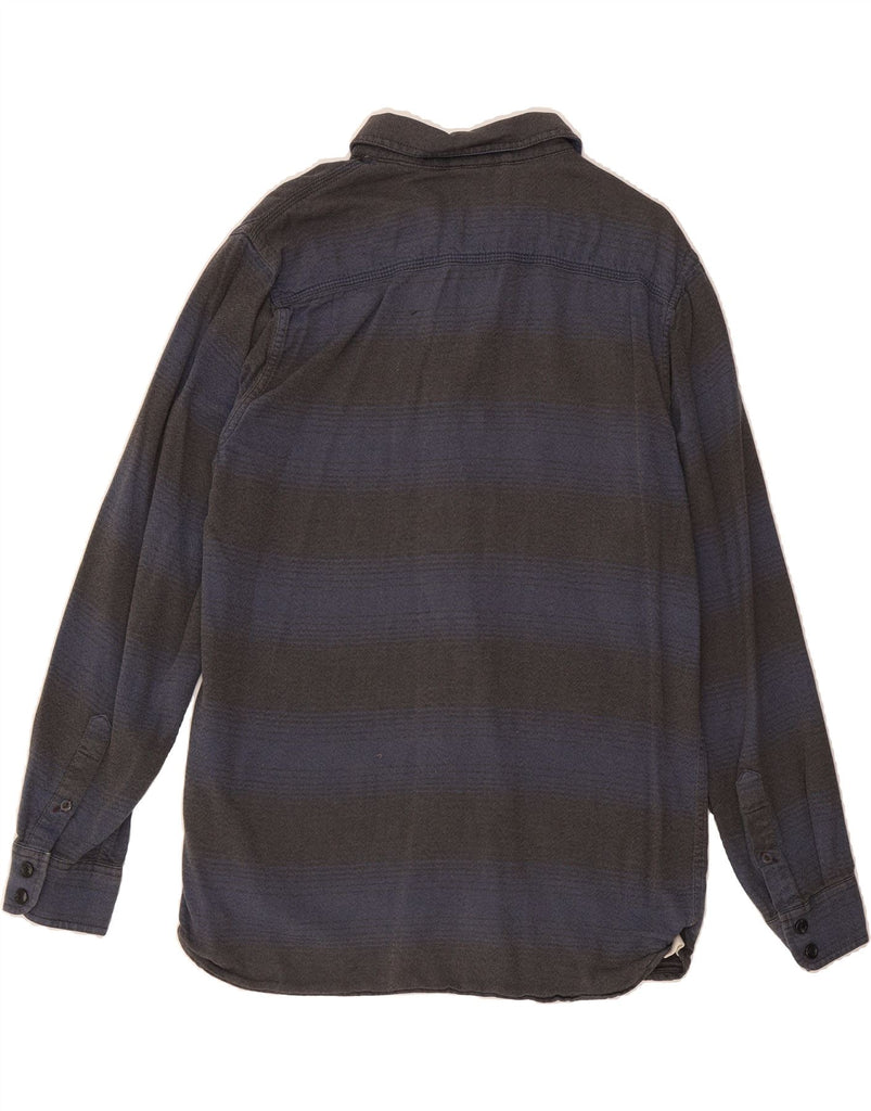 VANS Mens Flannel Shirt Medium Navy Blue Striped Vintage Vans and Second-Hand Vans from Messina Hembry 