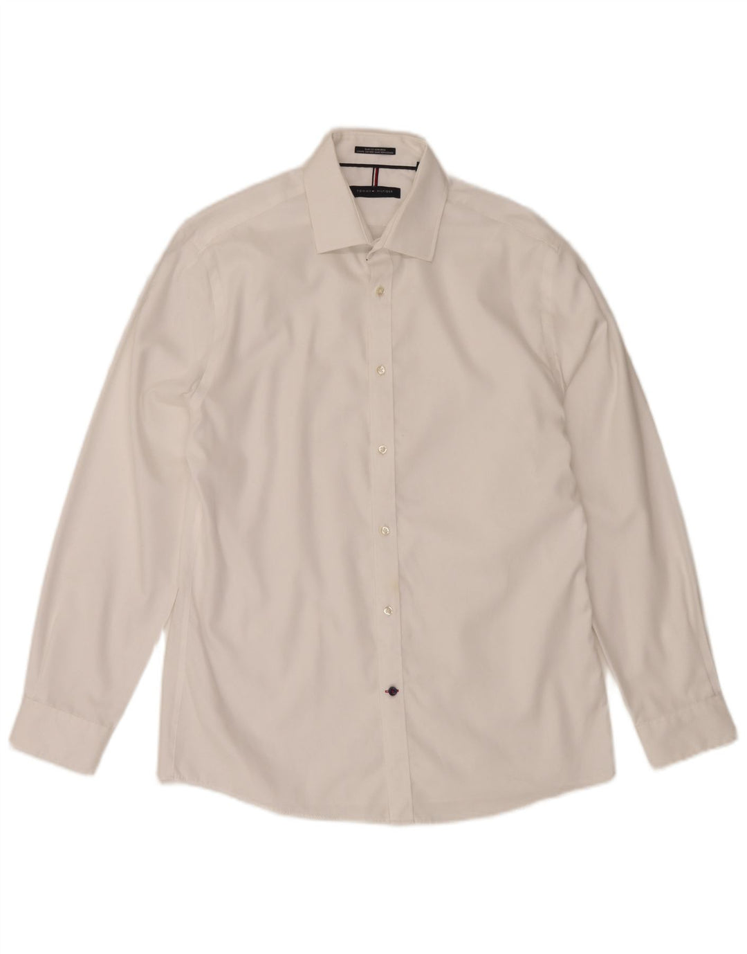 Tommy Hilfiger Mens Slim Fit Shirt Size 15 1/2 Medium White Cotton