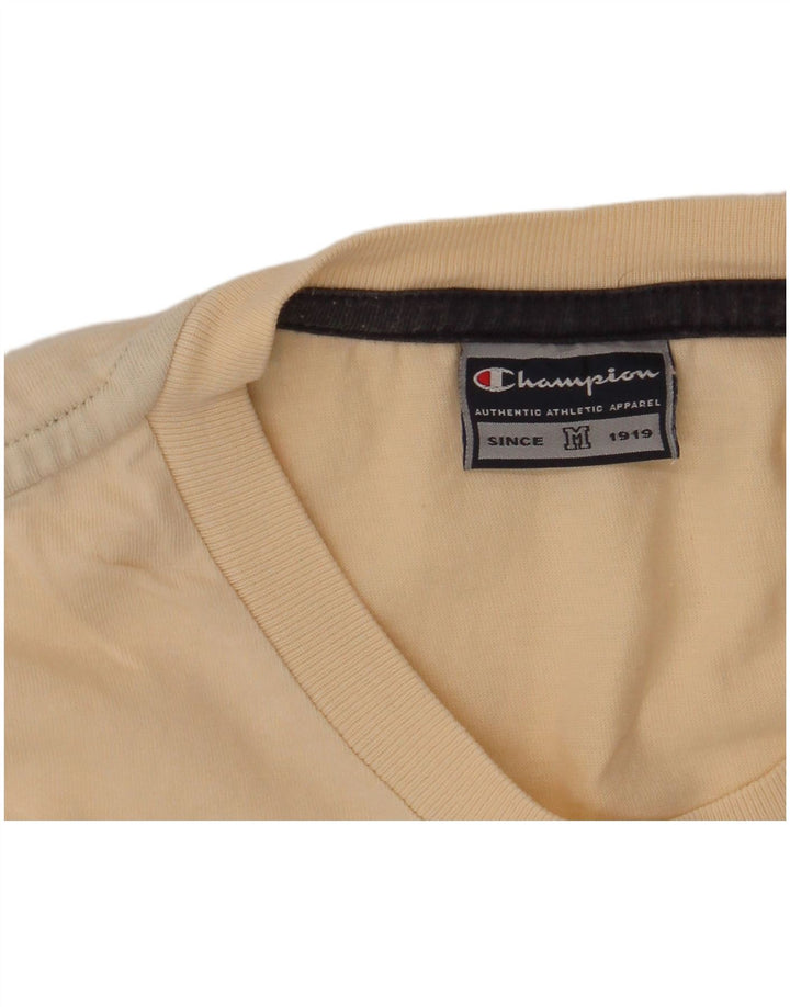 CHAMPION Mens Graphic T-Shirt Top Medium Beige