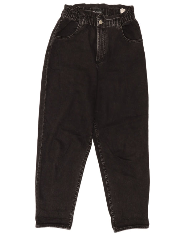 Zara Womens High Waist Loose Jeans Small W26 L27 Black Cotton