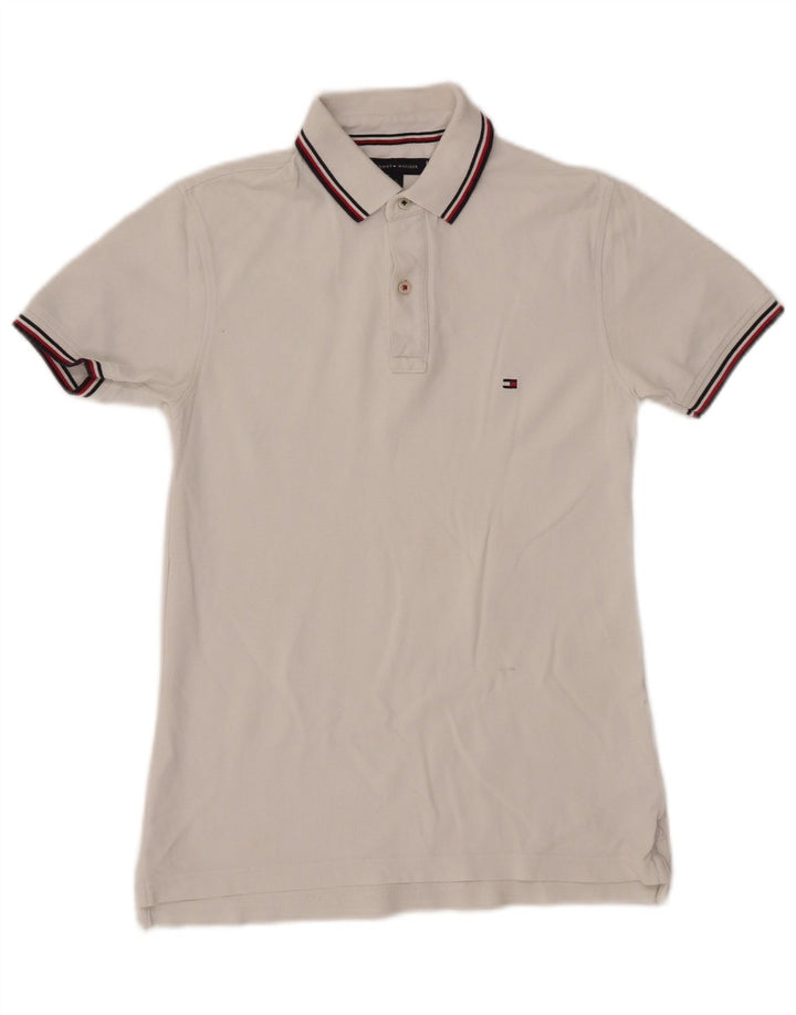 TOMMY HILFIGER Mens Slim Fit Polo Shirt Small White
