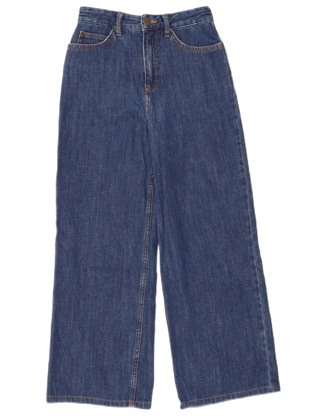 Lee Womens Stella Wide Leg Jeans W24 L25 Blue Cotton